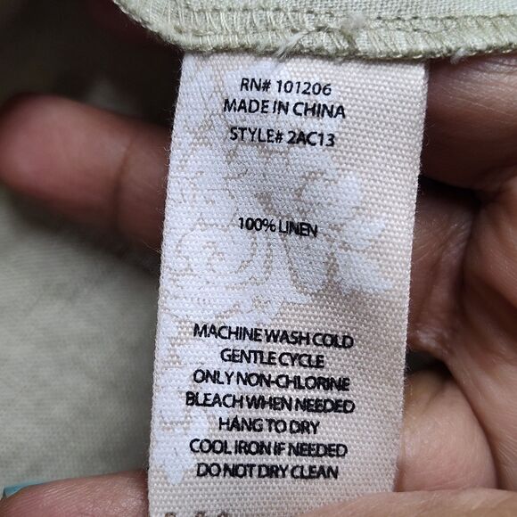 Soft Surroundings Blazer Jacket Women Size L Tan 100% Linen 3/4 Sleeve Casual - Picture 7 of 7